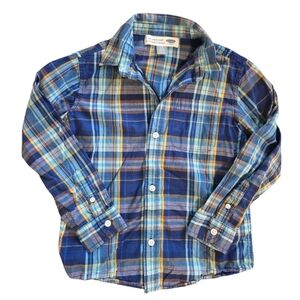 Old Navy Plaid Blue & Aqua Button Down Shirt
